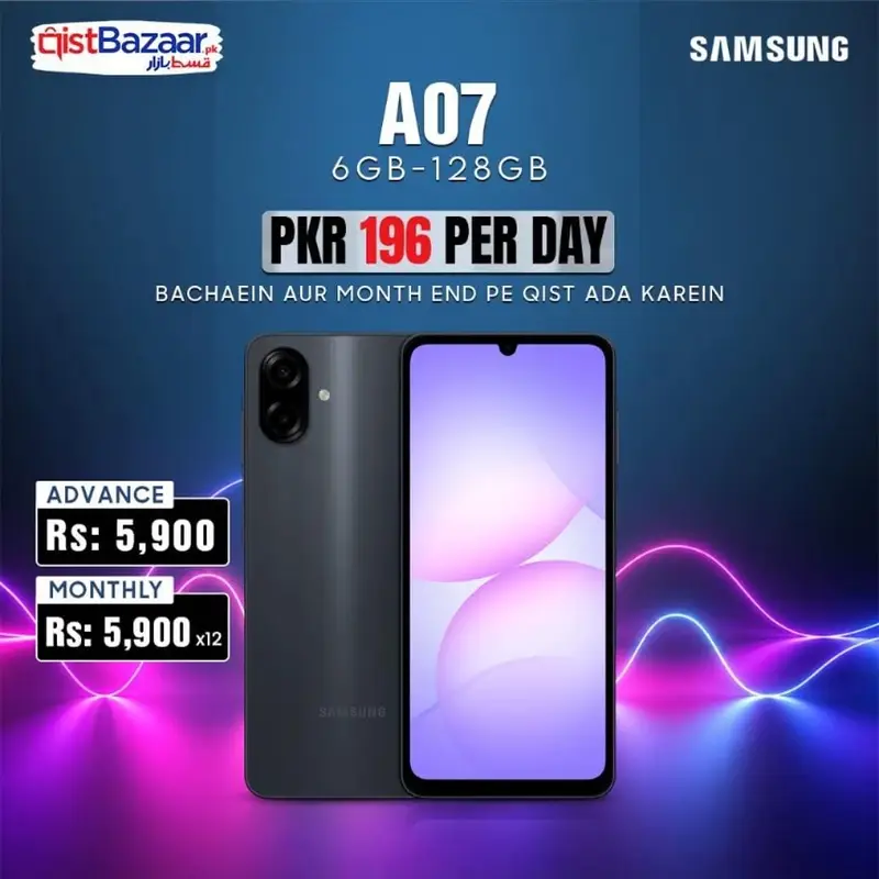 Samsung Galaxy A07 128GB PTA Approved | 6GB RAM | Installment Plan